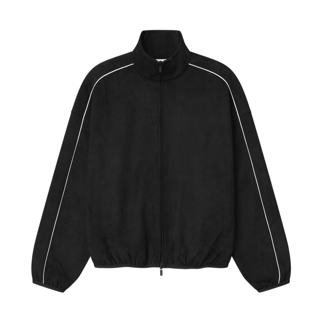에센셜 스웨이드 플리스 시그니처 모던 트랙 자켓 빈티지 블랙 - 26SS(Essentials Suede Fleece Signature Modern Track Jacket Vintage Black - 26SS)
