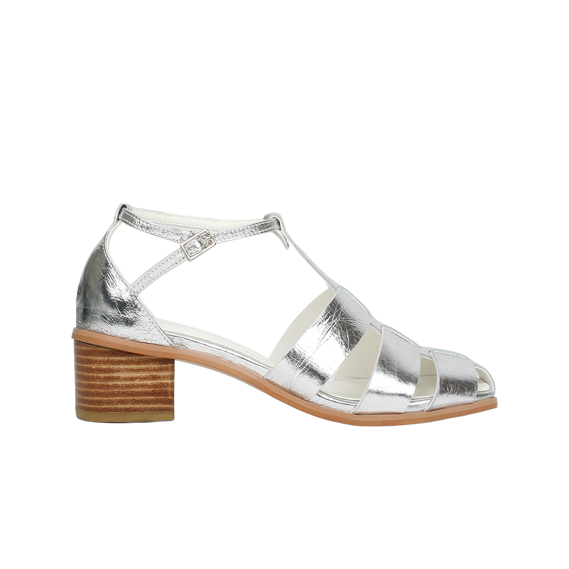 MD0143_4 Moodnight Anna Fisherman Strap Sandals l Silver