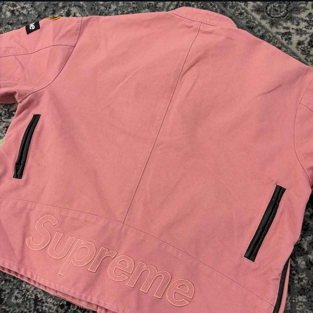 Supreme x Vanson Leathers Cordura Jacket Pink - 26SS 착용 스타일 - 3
