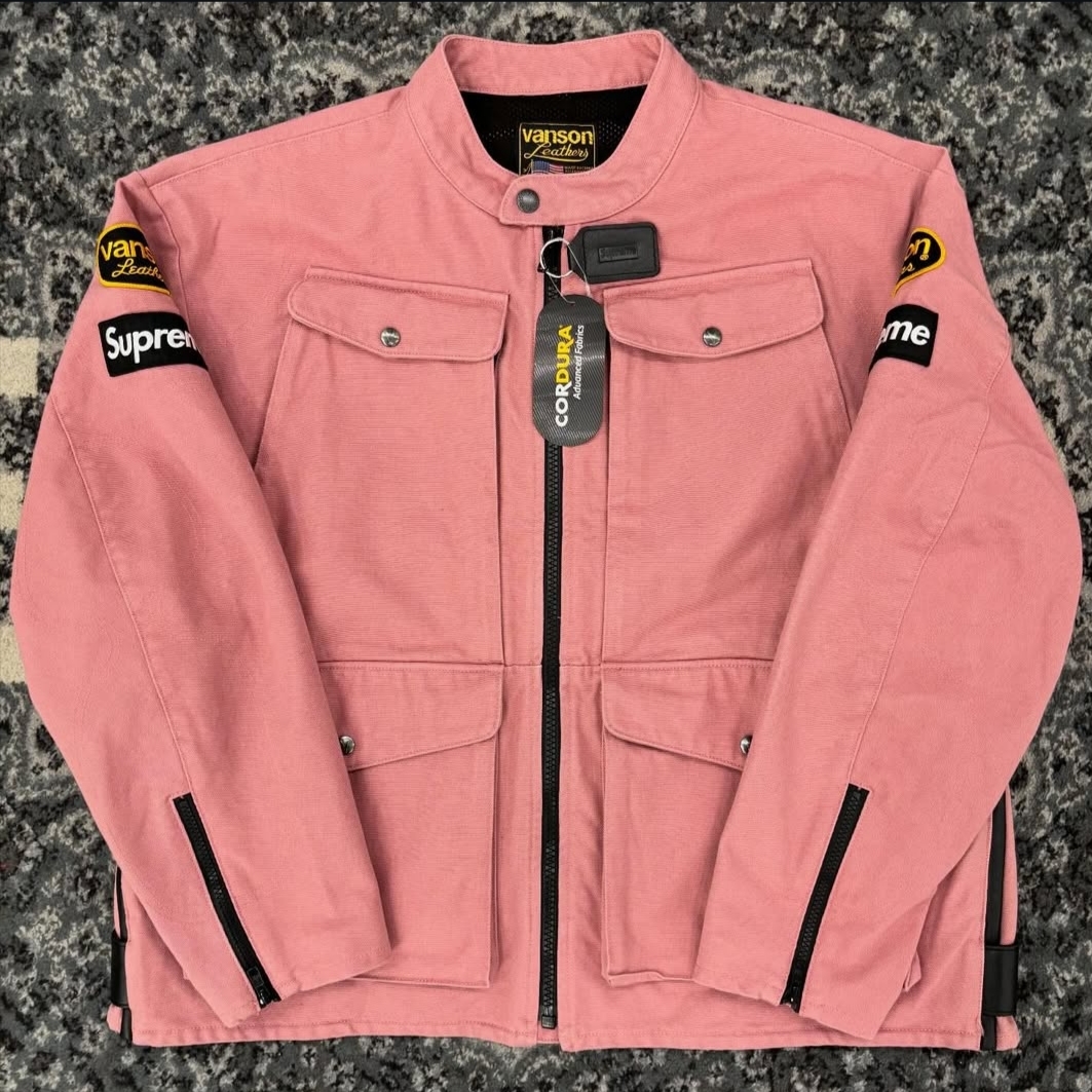 Supreme x Vanson Leathers Cordura Jacket Pink - 26SS 착용 스타일 - 2