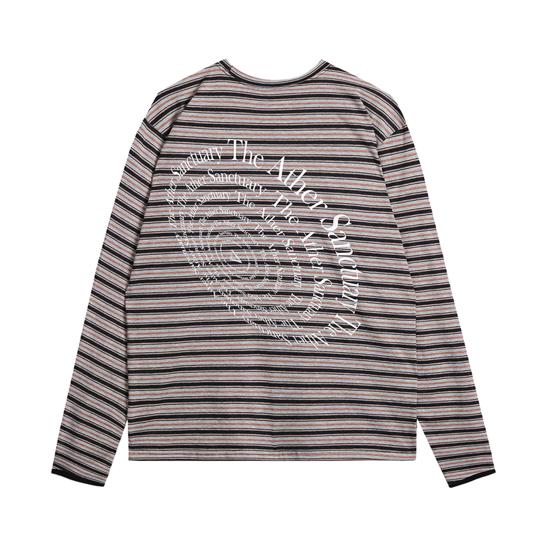 디아더생츄어리 서큘러 타입 스트라이프 긴팔 티셔츠 그레이(THE ATHER SANCTUARY Circular Type Striped L/S Tee Gray)
