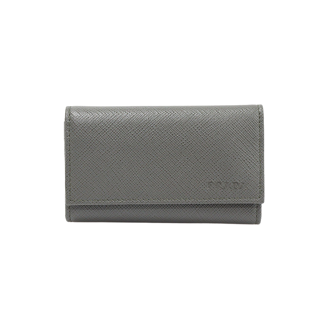 프라다 2PG222 그레이 사피아노 레더 은장 6키링 키케이스(Prada 2PG222 Gray Saffiano Leather Silver Key Case with 6 Keyring)
