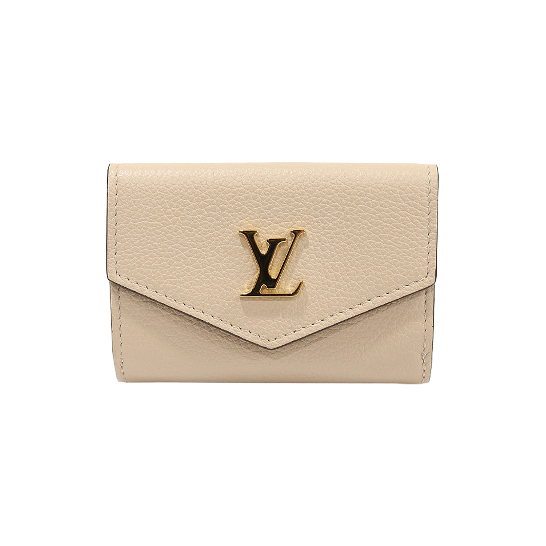 ITTQFVGCH8H2 Louis Vuitton M69340 Griege Beige Calfskin Lockmini Wallet