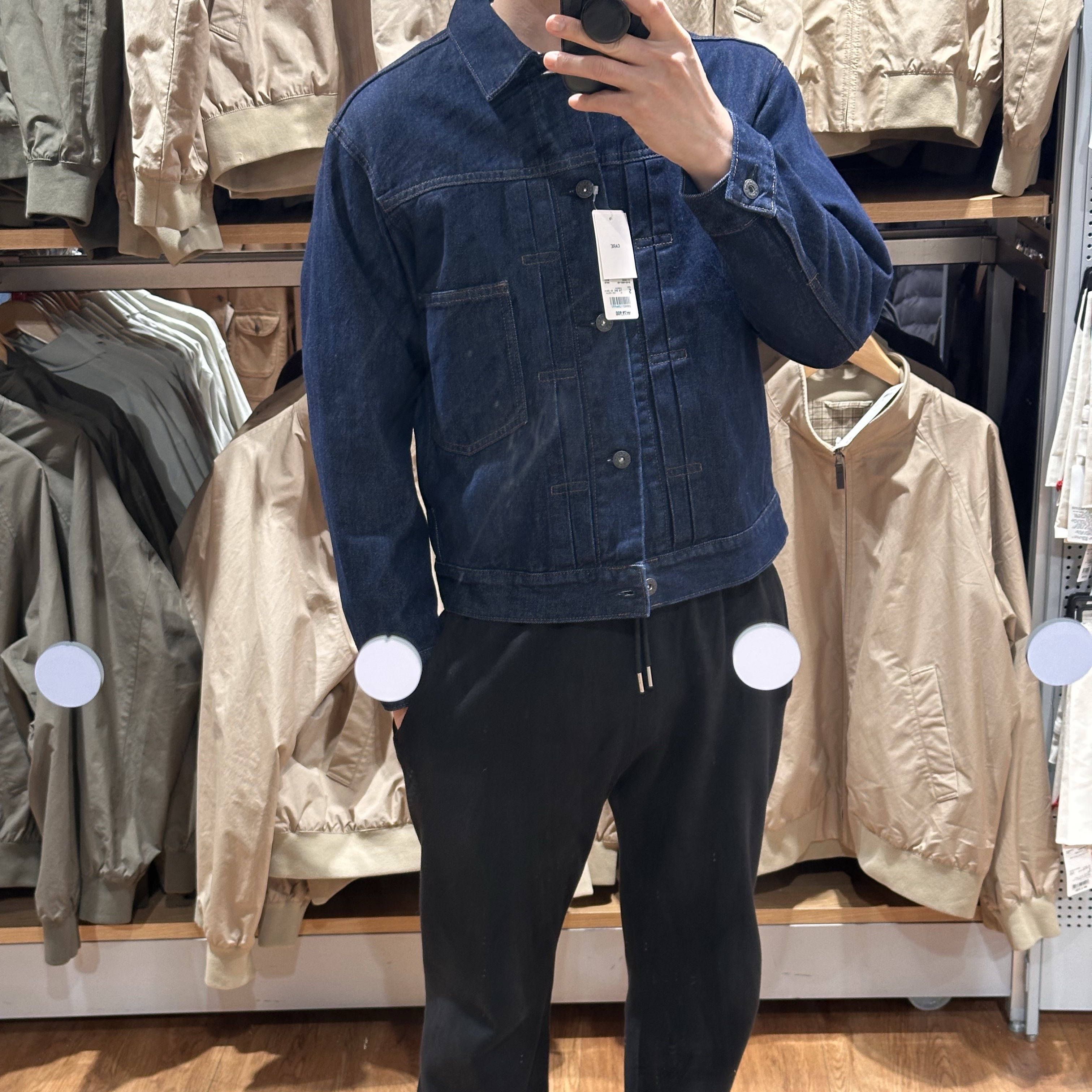 Uniqlo Denim Trucker Jacket Blue - JP 착용 스타일