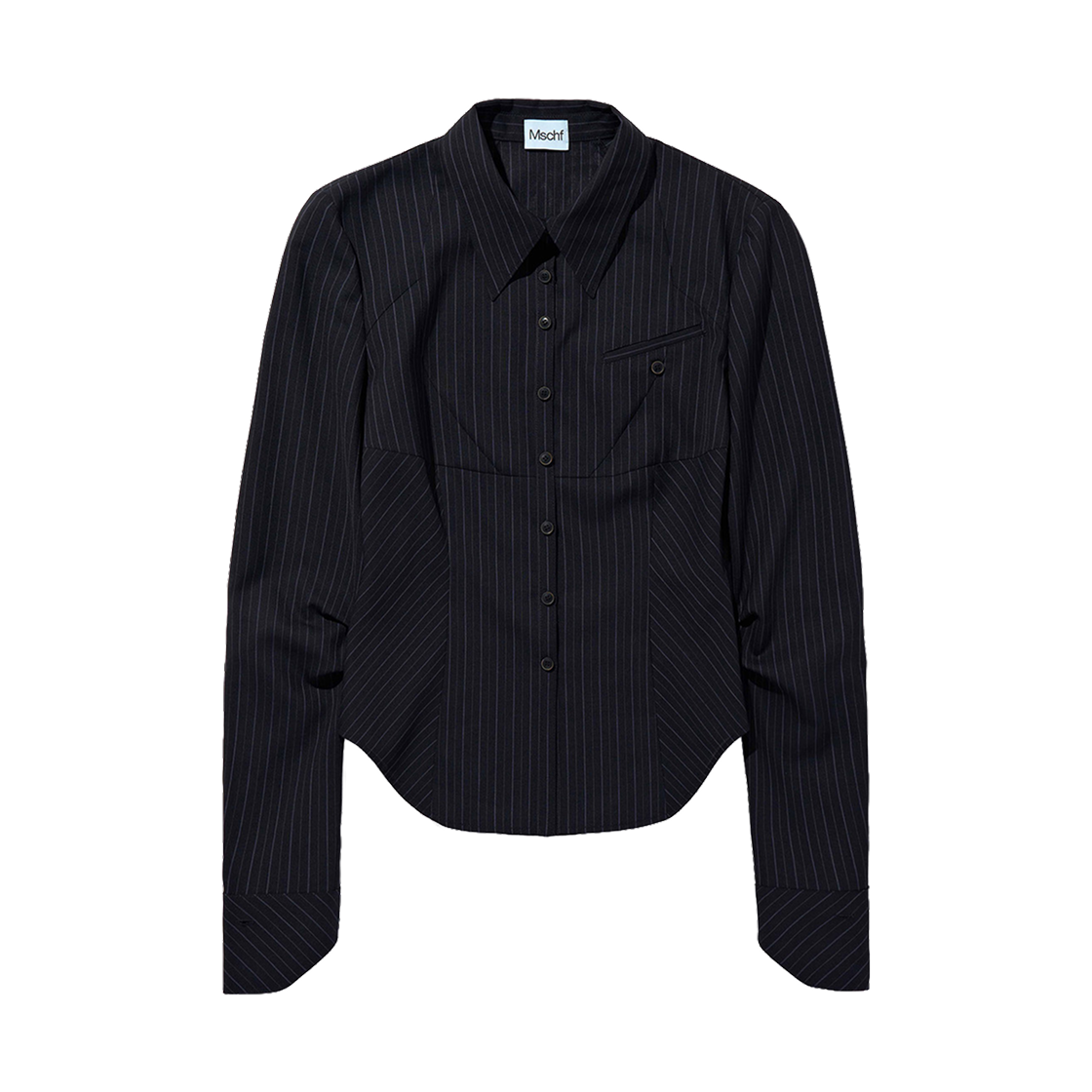 (W) 미스치프 슬릭 슬림 셔츠 블랙((W) Mischief Sleek Slim Shirt Black) - 1