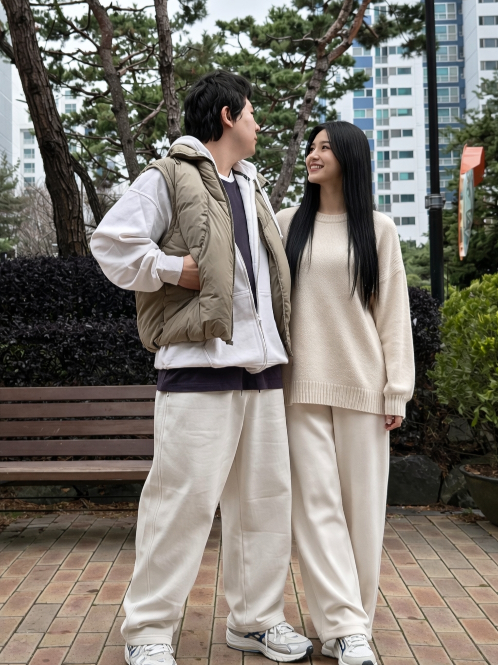 Adidas Adicolor Classics 3-Stripes T-Shirt Black - KR Sizing, (W) GU Heavy Weight Sweat Barrel Leg Pants Natural 착용 스타일 - 2