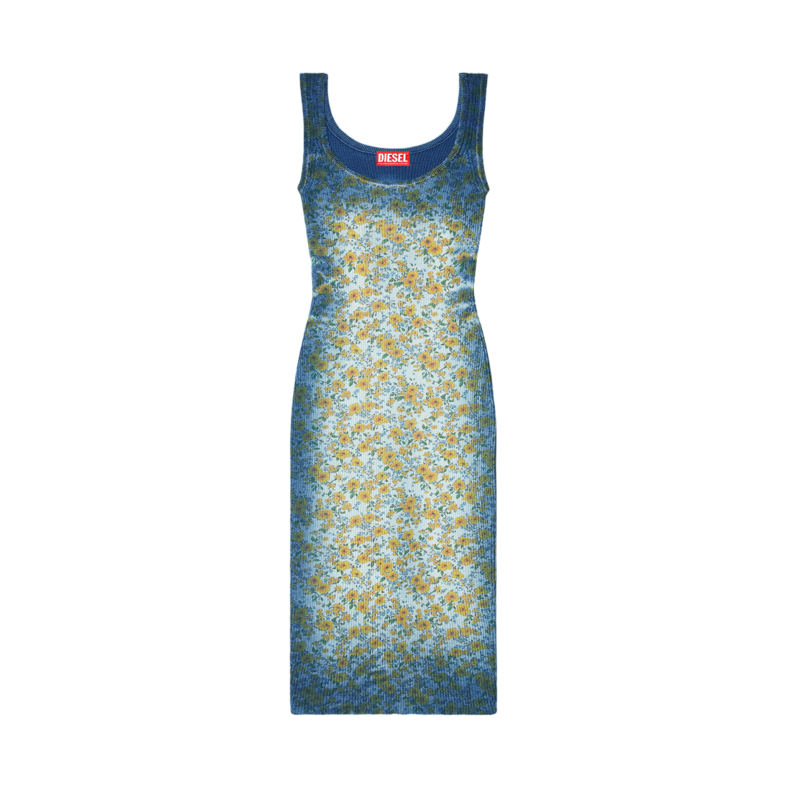 A225920EGED-23T (W) Diesel M-Egita Mini Dress with Floral X-Ray Effect Blue