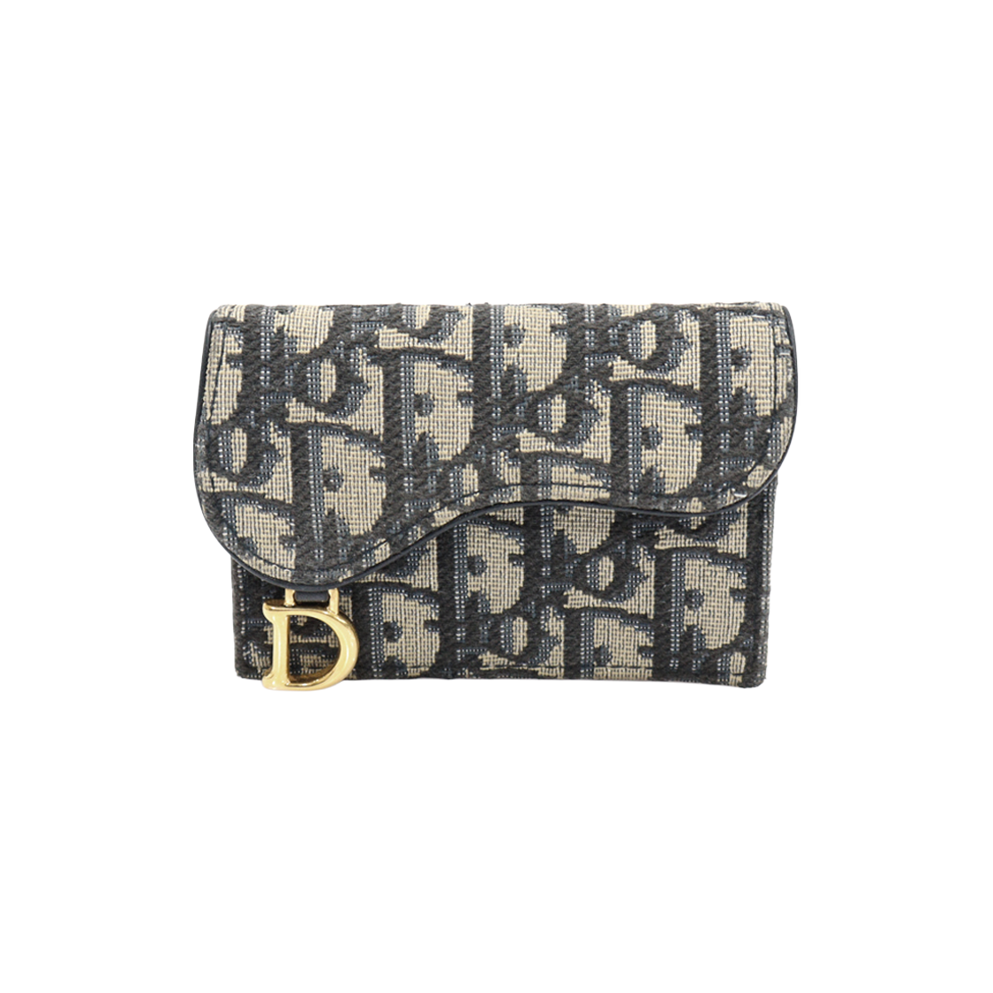 디올 S5611CTZQ 블루 오블리크 자카드 새들 플랩 카드지갑(Dior S5611CTZQ Blue Oblique Jacquard Saddle Flap Card Wallet) - 1