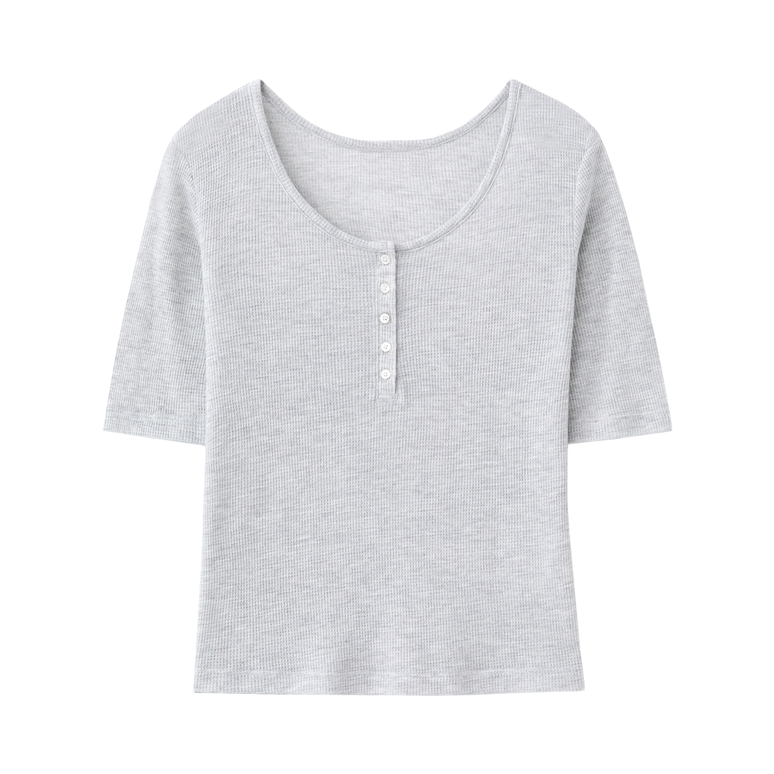 SBF1TS04WMG (W) Suare Woman Wool Waffle 2-Way Half Sleeve Melange Grey