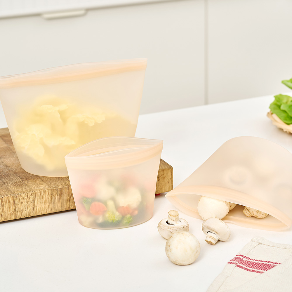 바겐슈타이거 플래티넘 실리콘 지퍼백 3종 세트 블리스 화이트(WAGENSTEIGER Silicone Ziploc Bag 3pc Set Bliss White) - 5