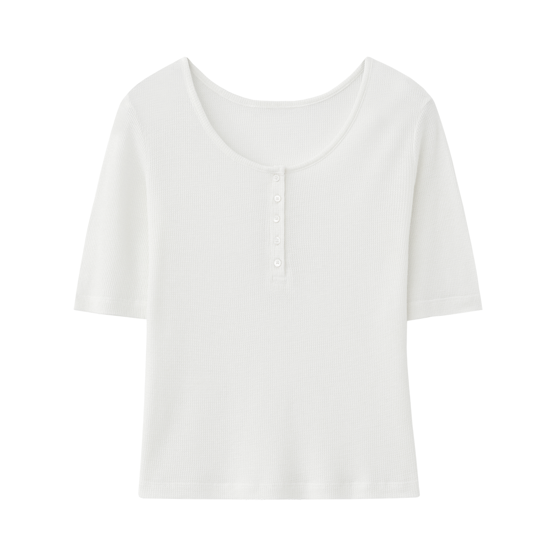 SBF1TS04WWH (W) Suare Woman Wool Waffle 2-Way Half Sleeve White