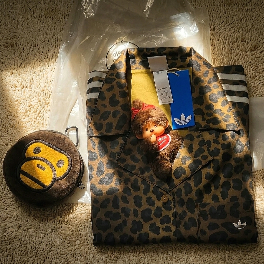 (W) Adidas Originals Satin Shirt Bronze Strata - KR Sizing, Monchhichi SS Keychain Girl 착용 스타일