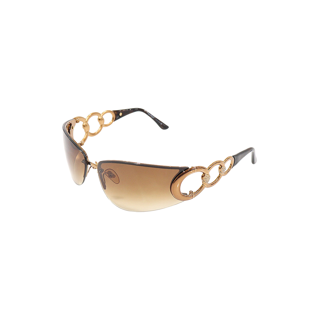 페라가모 1141-B 골드 프레임 크리스탈 체인 여성 선글라스(Salvatore Ferragamo 1141-B Gold Frame Crystal Chain Sunglasses) - 1