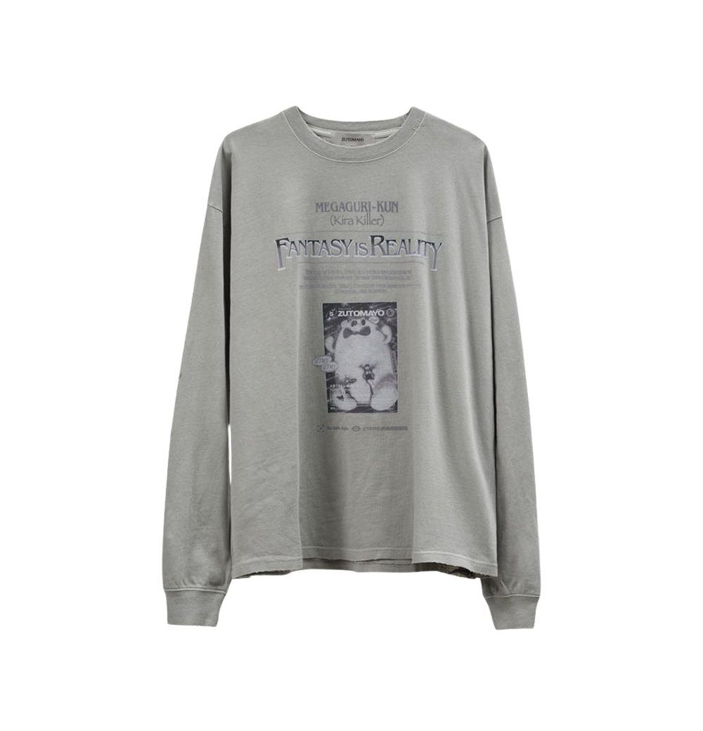 ZUTOMAYO 카드4 롱 티셔츠 B (빈티지 그레이)(ZUTOMAYO CARD4 Long Tee B (Vintage Gray)) - 1