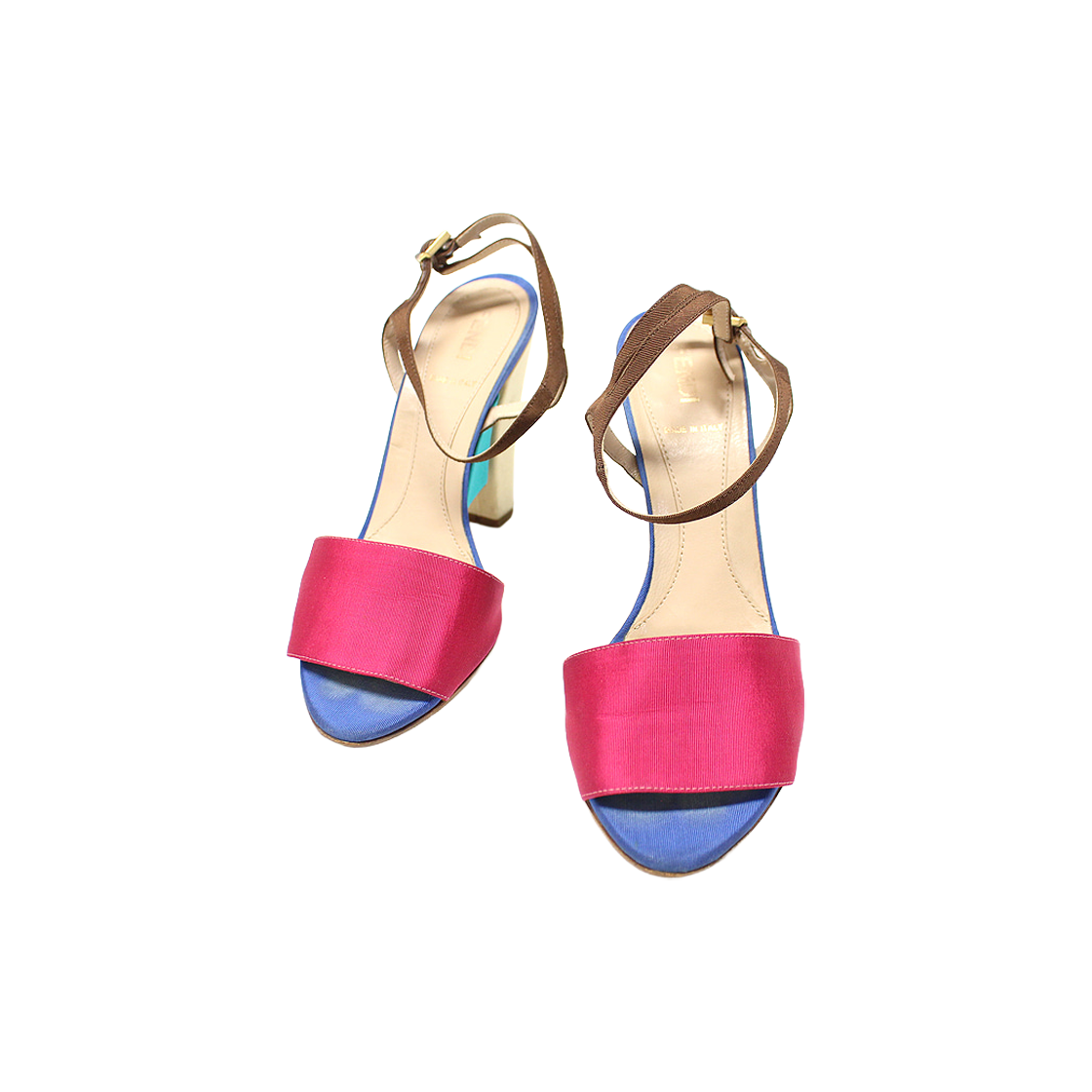 펜디 멀티 컬러 새틴 스트랩 여성 샌들 36(Fendi Multi-Color Satin Strap Women's Sandals Size 36) - 1