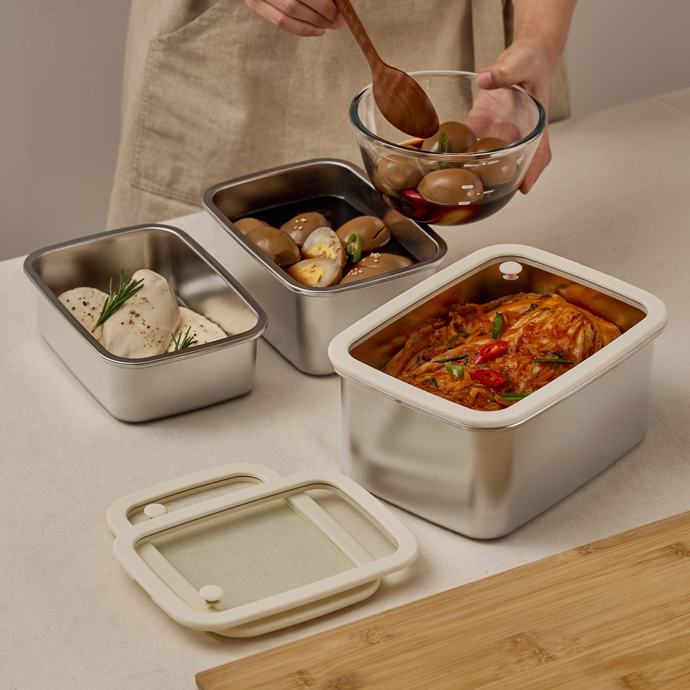 바겐슈타이거 클라 스텐 304 박스 시리즈 600ml(WAGENSTEIGER Klar Stainless 304 Food Container Deep 600ml) - 3