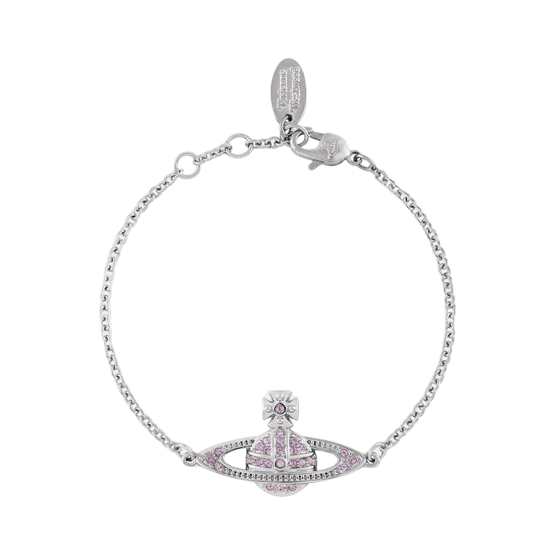 61020051-02P491 (W) Vivienne Westwood Mini Bas Relief Chain Bracelet Platinum Violet