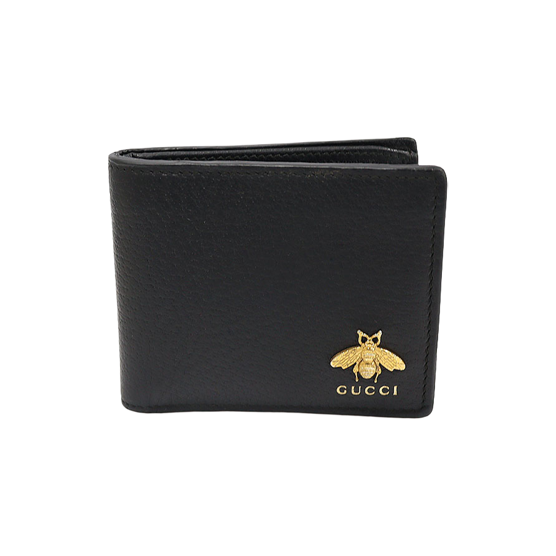 구찌 523664 블랙 레더 메탈 비 애니멀리에 반지갑(Gucci 523664 Black Leather Metal Bi-Fold Wallet)