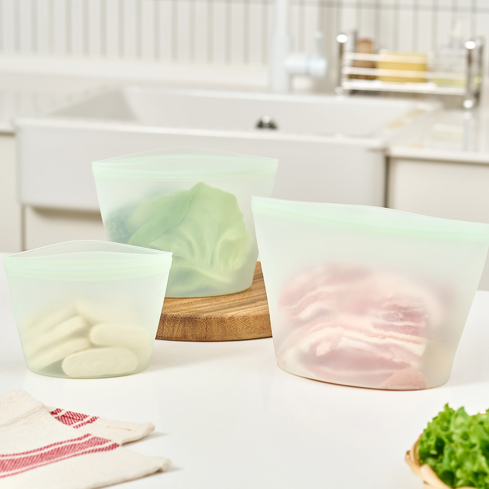 바겐슈타이거 플래티넘 실리콘 지퍼백 3종 세트 미스틱그레이(WAGENSTEIGER Silicone Ziploc Bag 3pc Set Mystic Gray) - 4