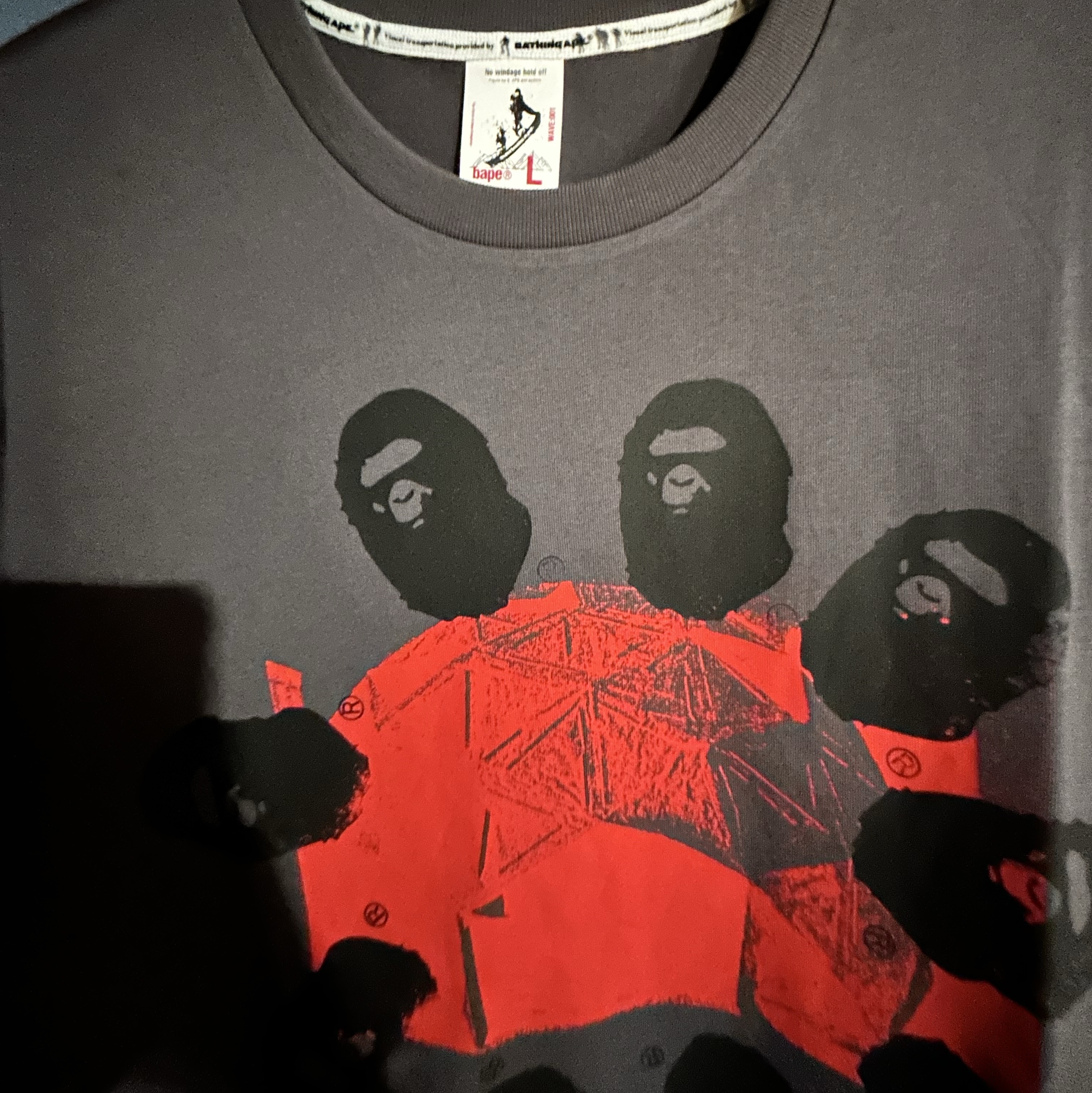 BAPE x Kazuki Kuraishi Geodesie S/S T-Shirt Charcoal 착용 스타일