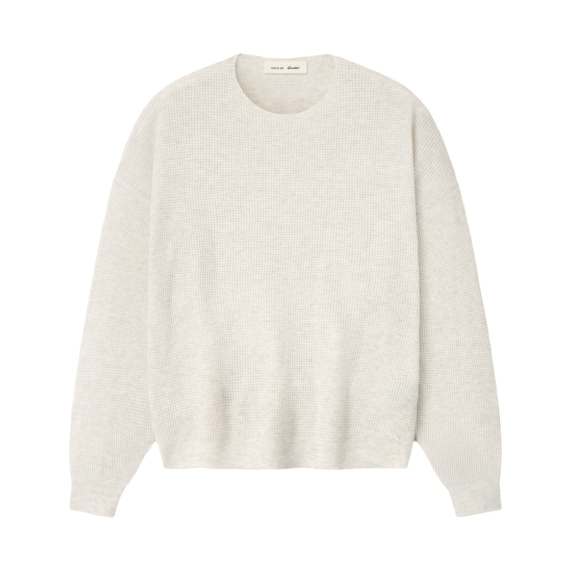- Essentials Signature Waffle 90s Crewneck Sweater Oatmeal Heather - 26SS