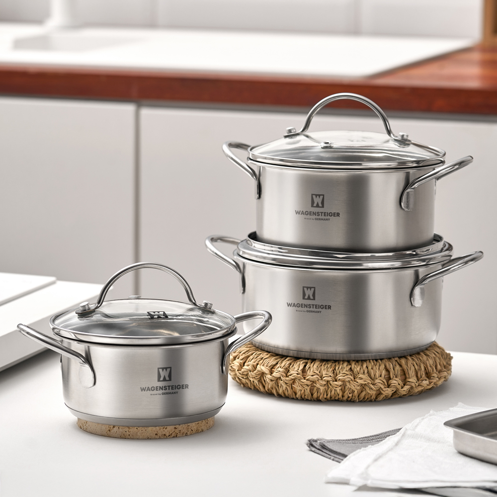 바겐슈타이거 IH 3중 바닥 스텐 미니팟 양수냄비 12cm(WAGENSTEIGER Stainless Mini Double-handle Pot 12cm) - 4
