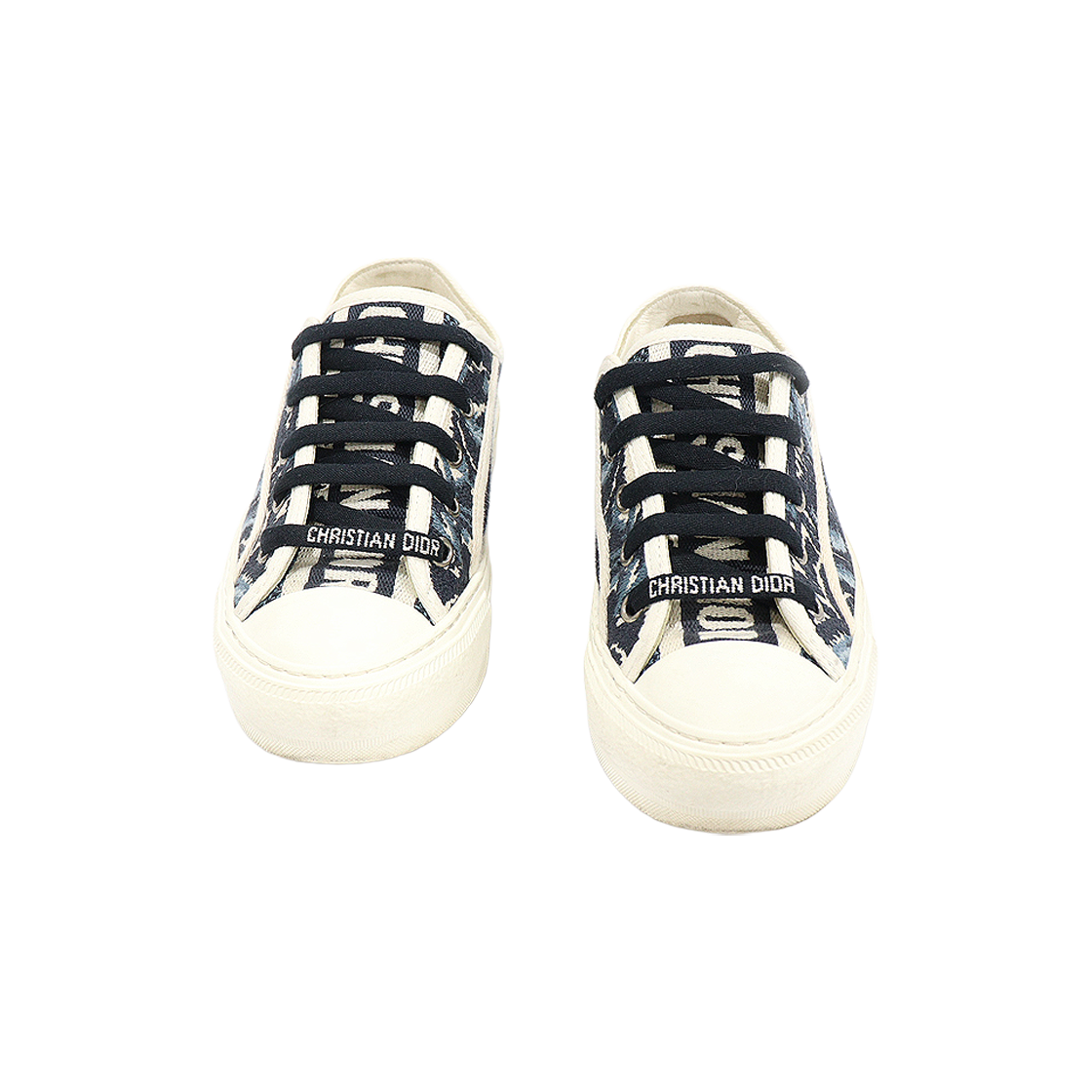 IT4FG8CI32DI Dior Indigo Blue Embroidered Cotton Walk'n'Dior Sneakers for Women - Size 34.5