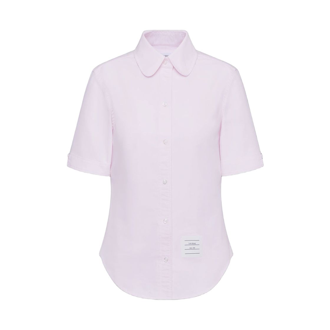 FLL206A-F0313-680 (W) Thom Browne Oxford Round Collar Short Sleeve Light Pink