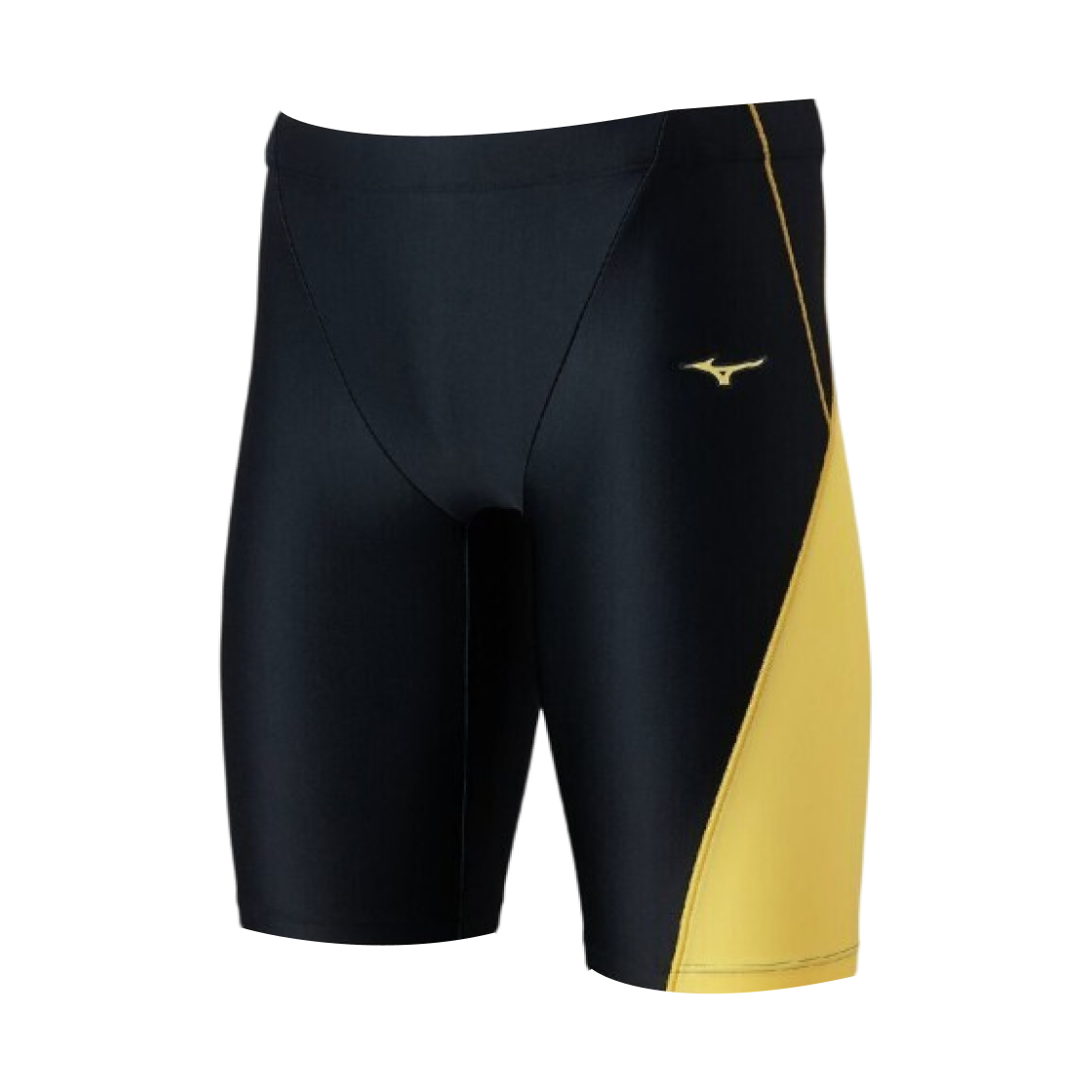 미즈노 스트로크 원 발수 스윔 피트니스 하프 스패츠 블랙 미모사 옐로우(Mizuno Stroke One Water-Repellent Swim Fitness Half Spats Black Mimosa Yellow)