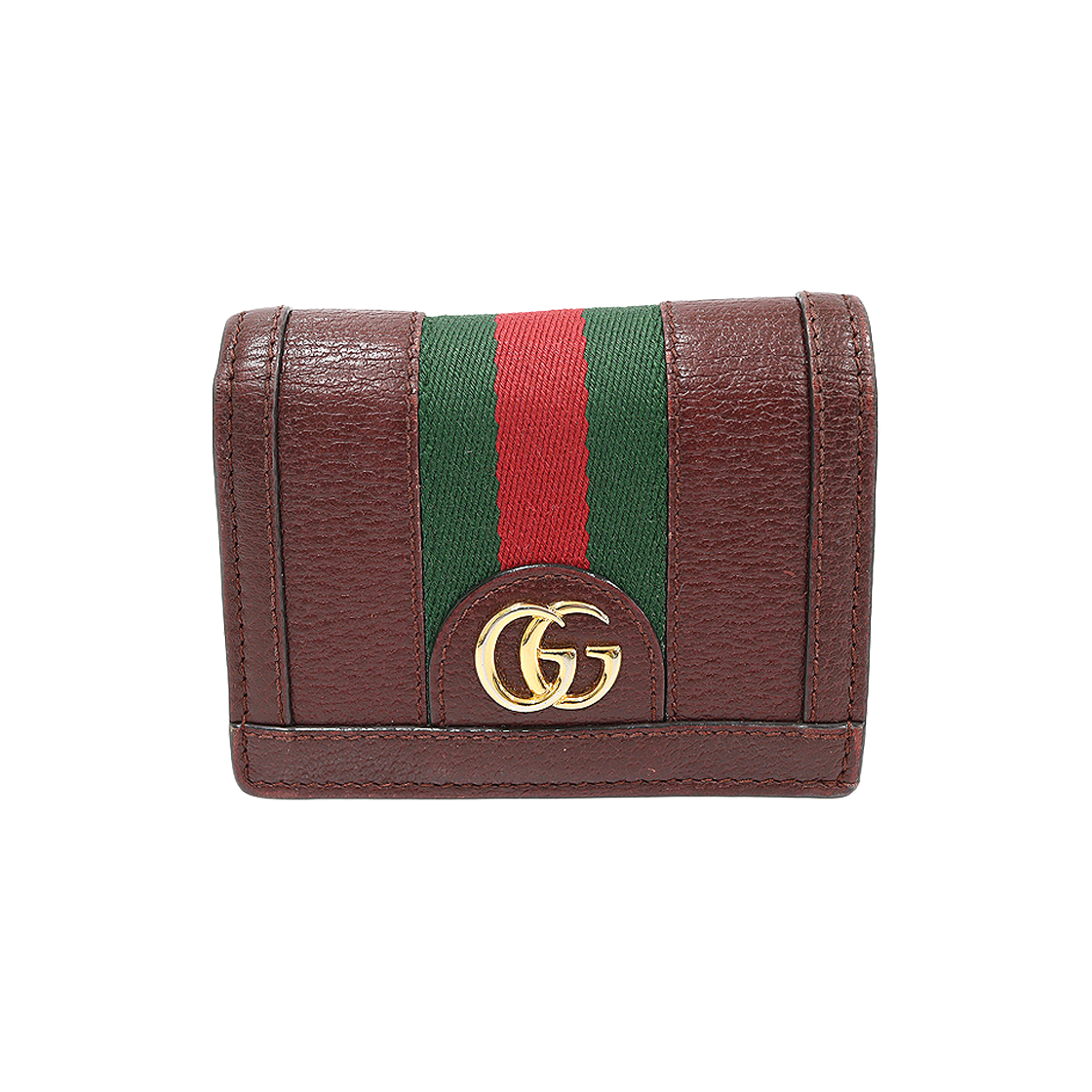 구찌 523155 버건디 레더 WEB 오피디아 카드 케이스 반지갑(Gucci 523155 Burgundy Leather WEB Ophidia Card Case Wallet)
