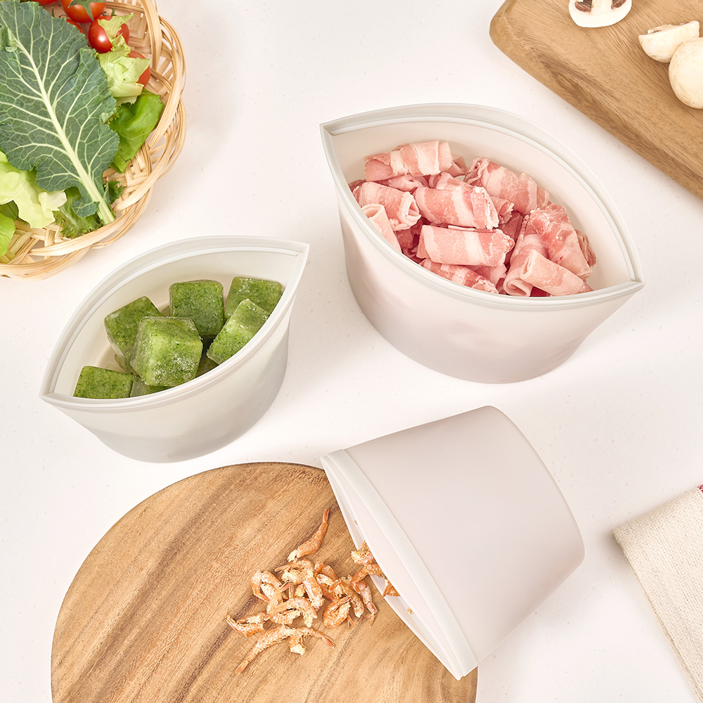 바겐슈타이거 플래티넘 실리콘 지퍼백 3종 세트 미스틱그레이(WAGENSTEIGER Silicone Ziploc Bag 3pc Set Mystic Gray) - 3