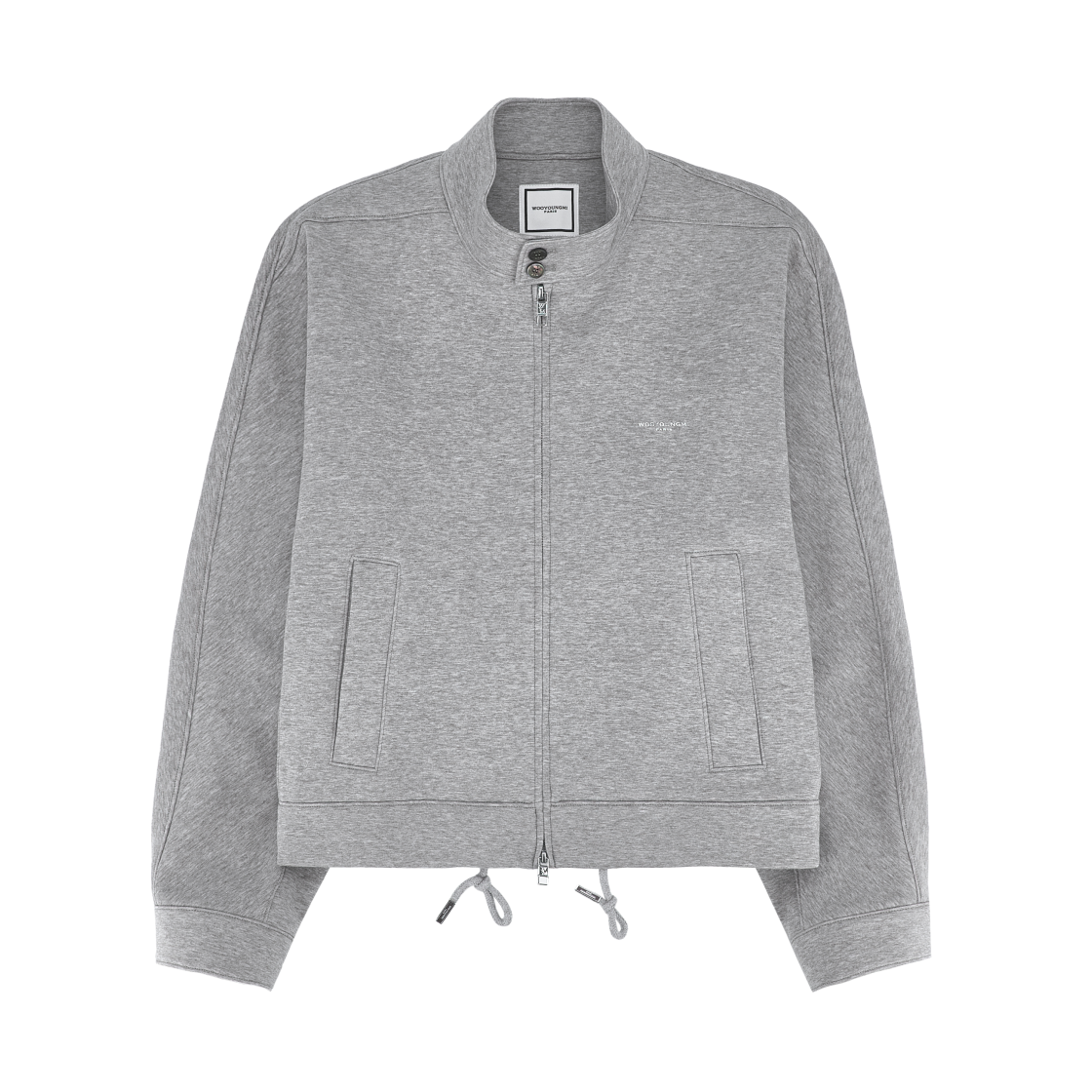 우영미 하이넥 집업 티셔츠 그레이 - 26SS(Wooyoungmi High Neck Zip-Up T-Shirt Grey - 26SS)