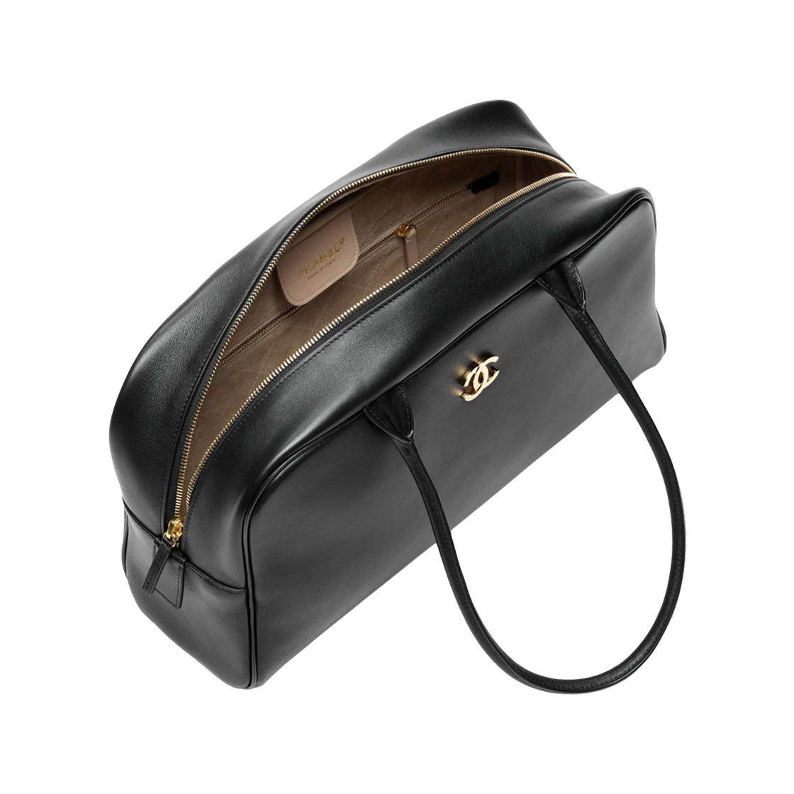 샤넬 라지 볼링 백 카프스킨 & 골드 메탈 블랙(Chanel Large Bowling Bag Calfskin & Gold Black) - 3