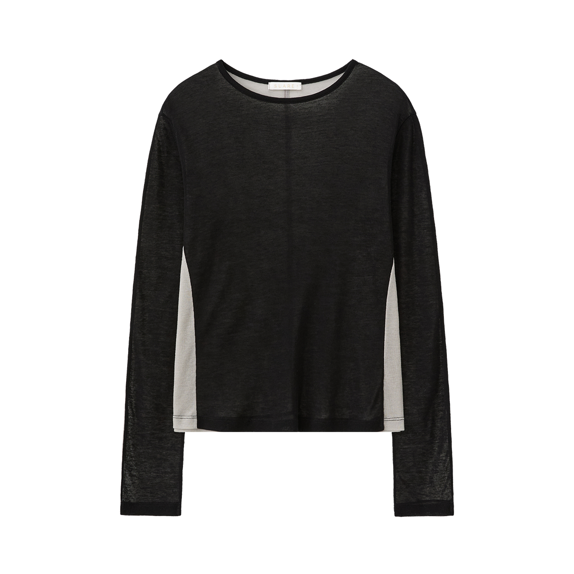 (W) 수아레 우먼 메리노 울 투 페이스 롱 슬리브 블랙((W) Suare Woman Merino Wool 2-Face Long Sleeve Black) - 1
