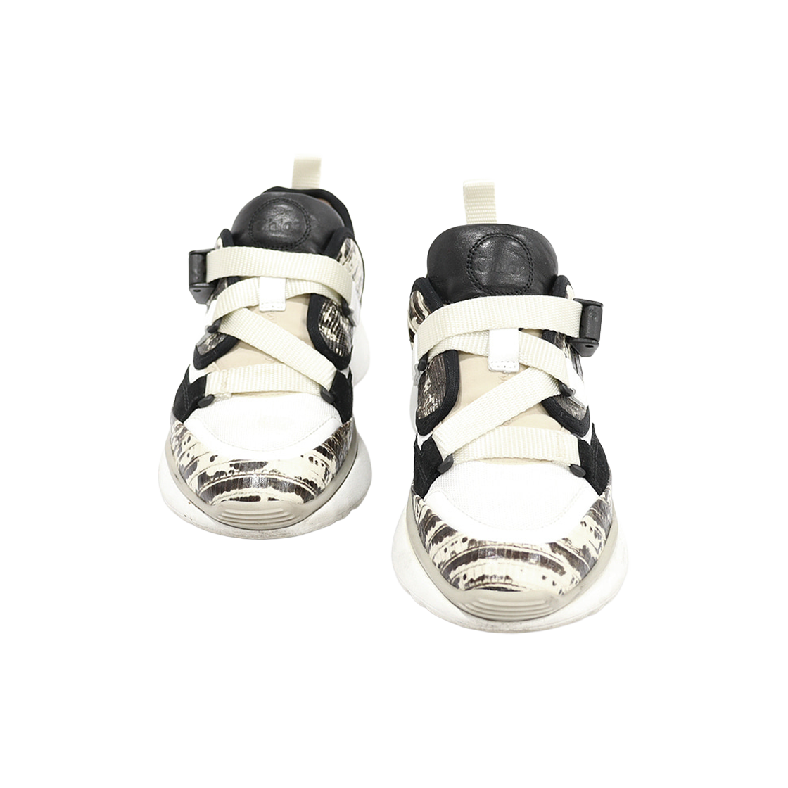 ITC9CB28QIFL Chloe Sonnie Lizard-Patterned Calfskin Low-Top Sneakers - Size 35