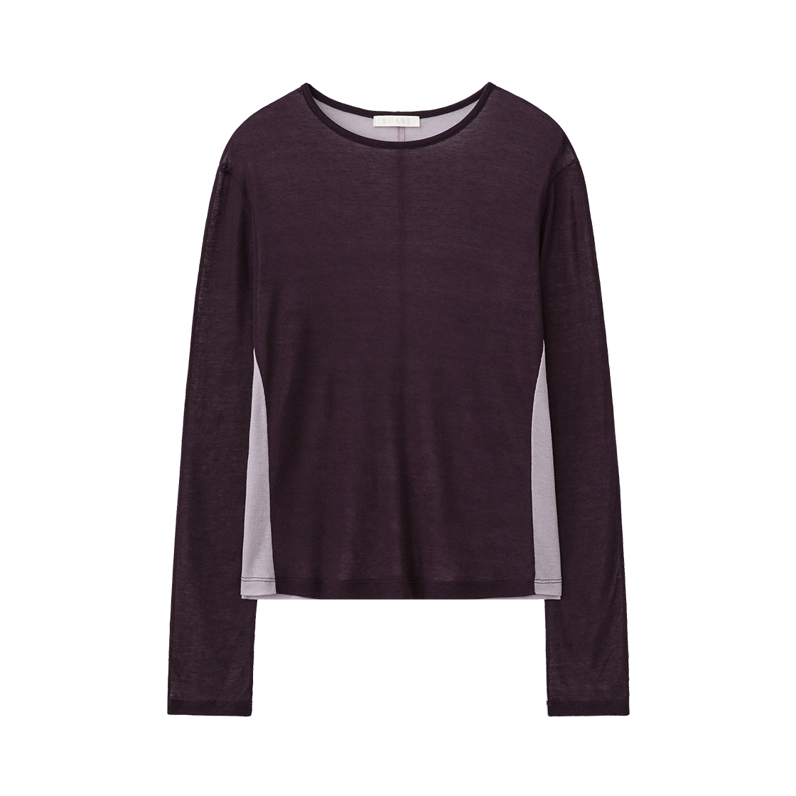 SBF1TS02WPL (W) Suare Woman Merino Wool 2-Face Long Sleeve Plum