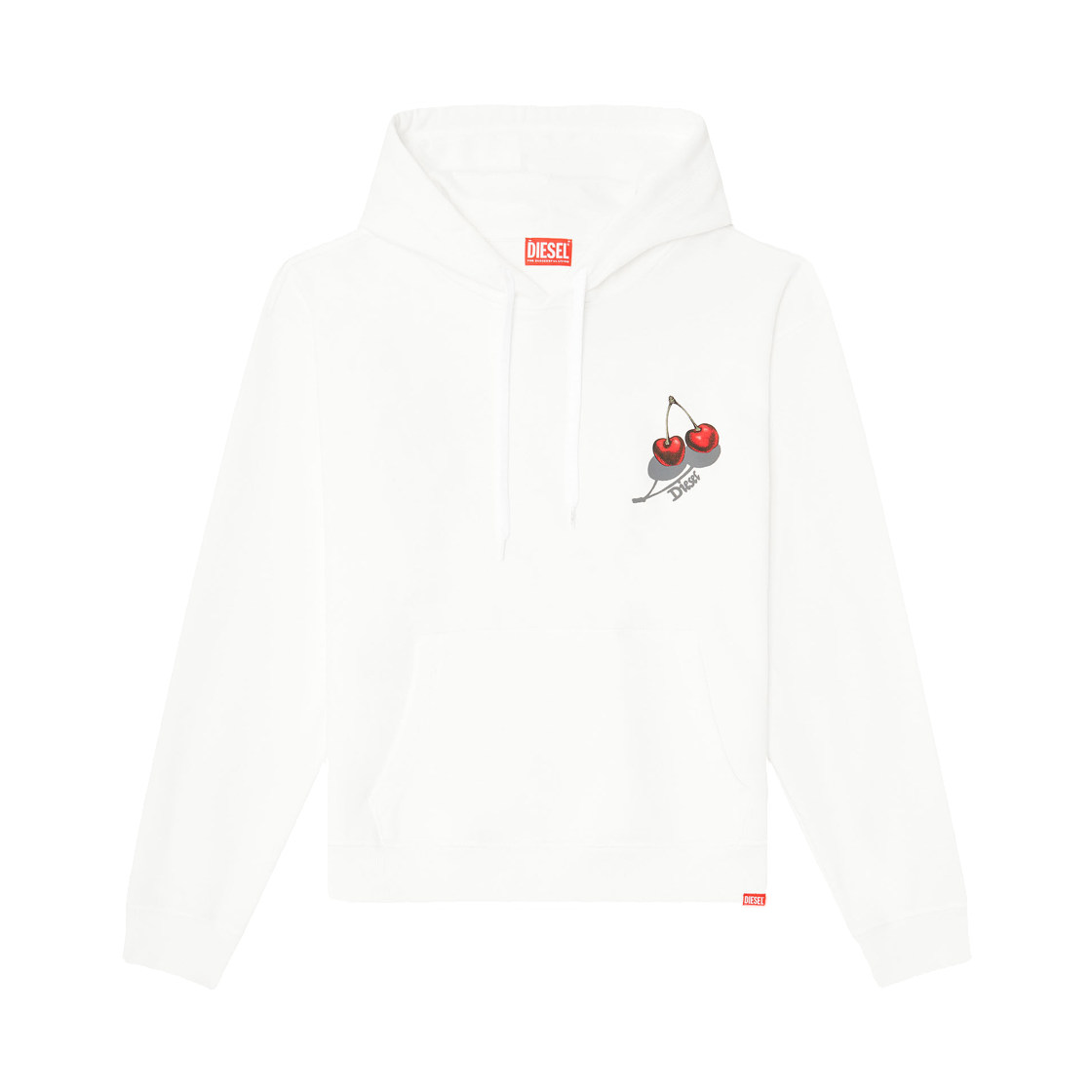 A231310SPFR-141 (W) Diesel Sv-S-Norm-Hood-Cher Hoodie In Cotton with Cherry Graphic White