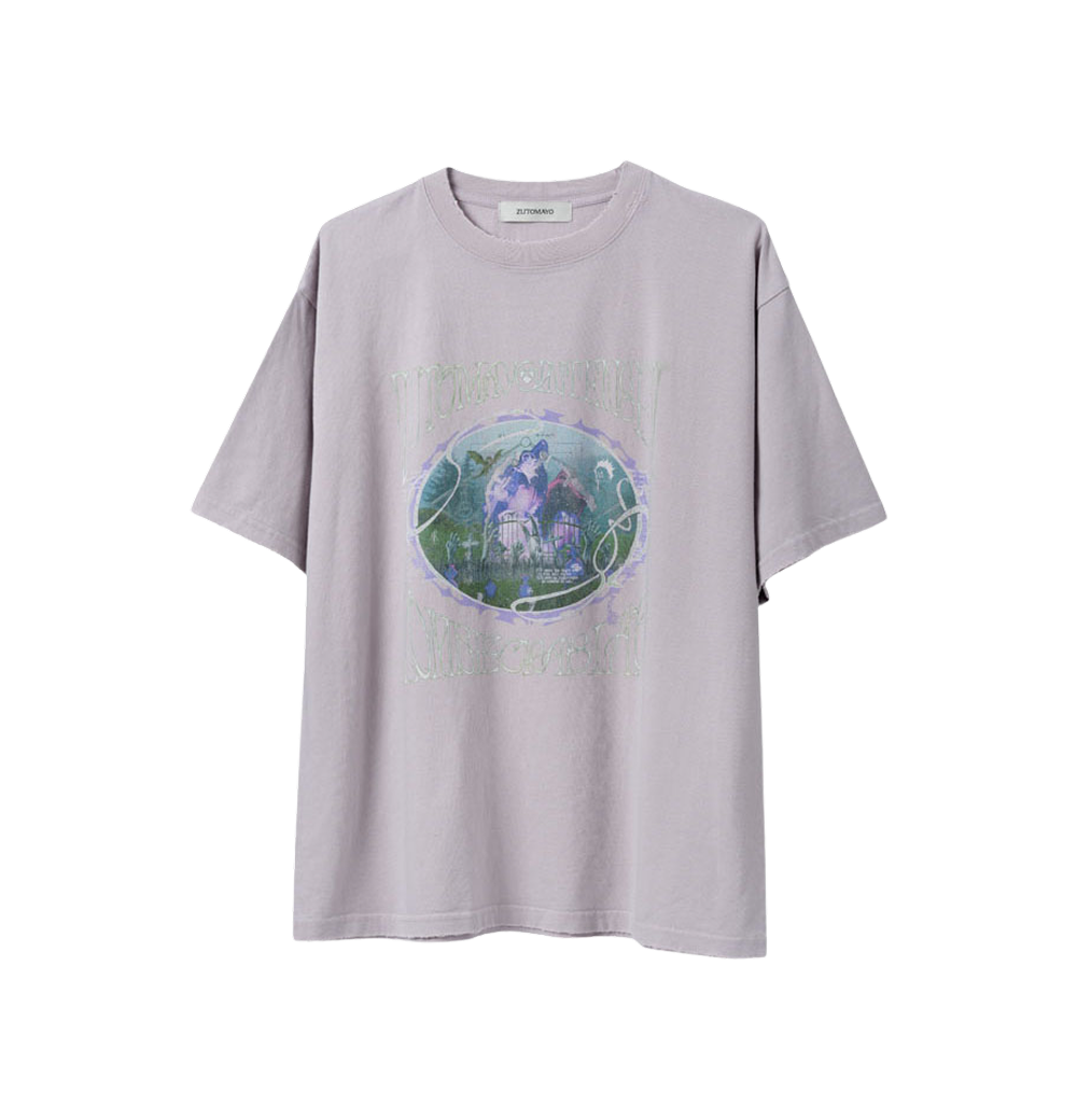 ZOMCRA 빈티지 티셔츠 (퍼플 그레이)(ZOMCRA Vintage Tee (Purple Gray)) - 1