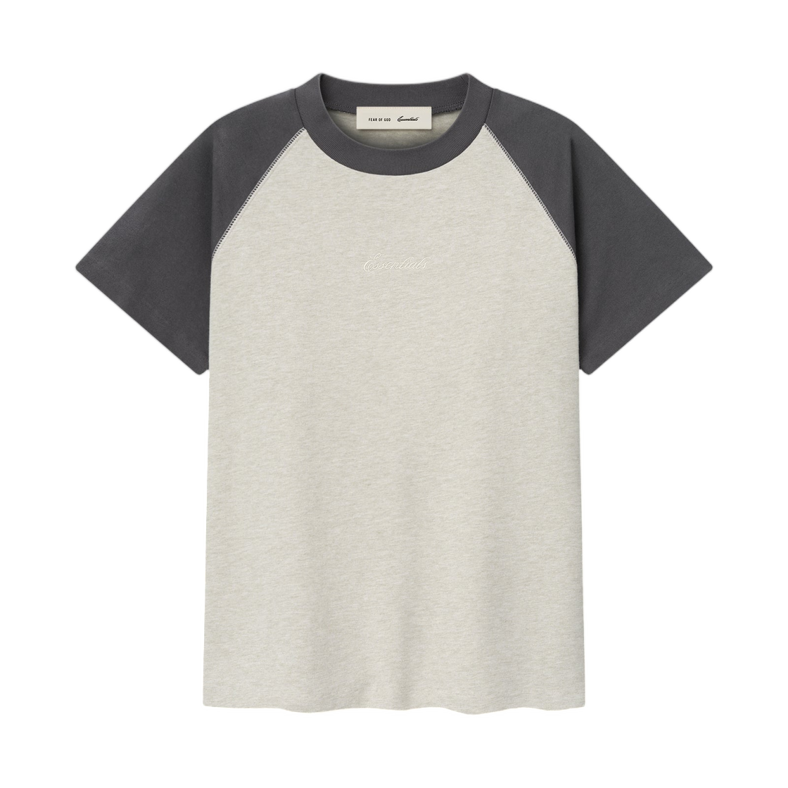 (W) 에센셜 시그니처 클래식 베이스볼 티셔츠 헤더 스톤 듄 - 26SS((W) Essentials Signature Classic Baseball T-Shirt Heather Stone Dune - 26SS) - 1