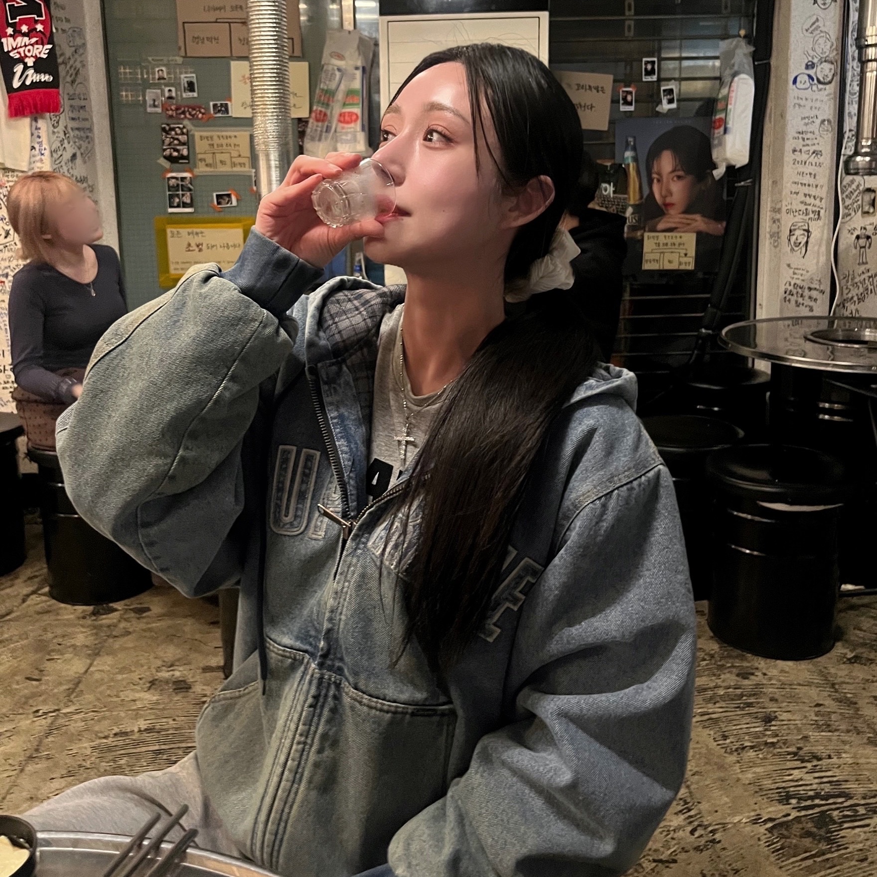 Supreme Reflective Arc Hooded Work Jacket Denim - 25FW 착용 스타일 - 4