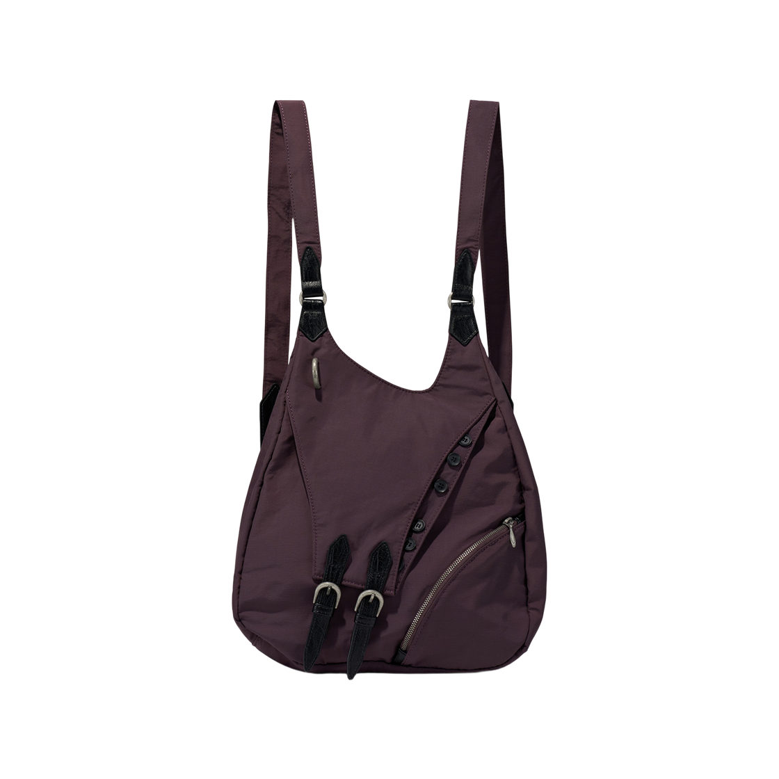 미스치프 버클 스트랩 나일론 럭색 와인(Mischief Buckle Strap Nylon Rucksack Wine)