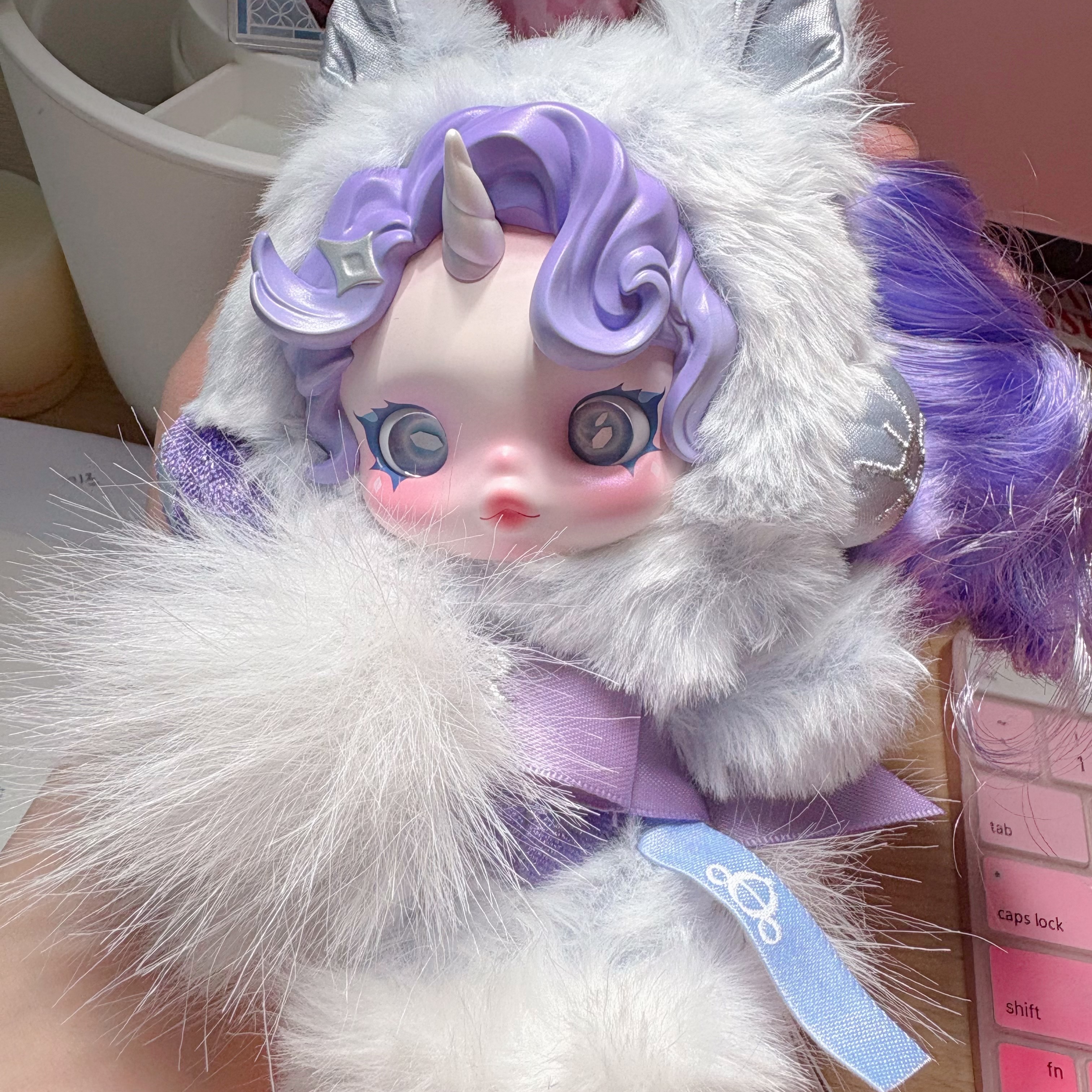 Pop Mart Skullpanda x My Little Pony Series Plush Doll Pendant Rarity (Opened Case) 착용 스타일 - 1