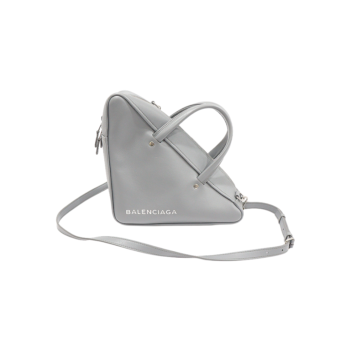 발렌시아가 476975 그레이 카프스킨 트라이앵글 더플 스몰 2WAY(Balenciaga 476975 Gray Calfskin Triangle Duffel Small 2-Way)