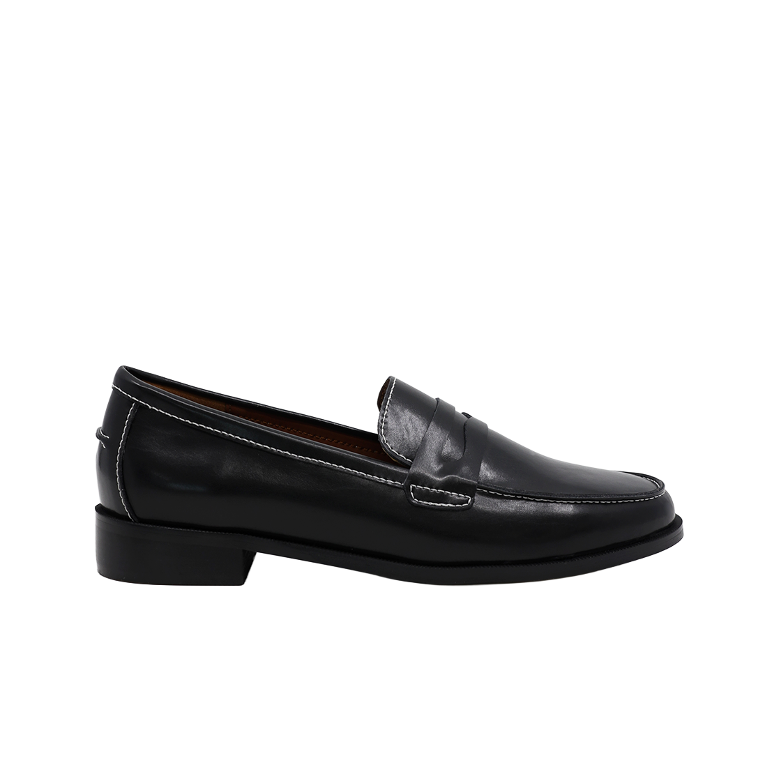 MD0261_6 Moodnight April Stitch Classic Penny Loafers l Black