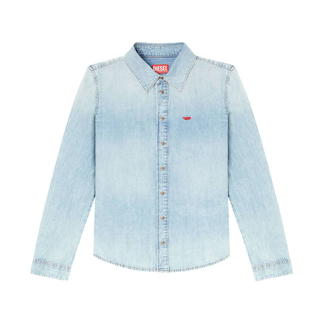 A158080IRAB-01 (W) Diesel De-Eazy Denim Shirt with Embroidered Logo Light Blue