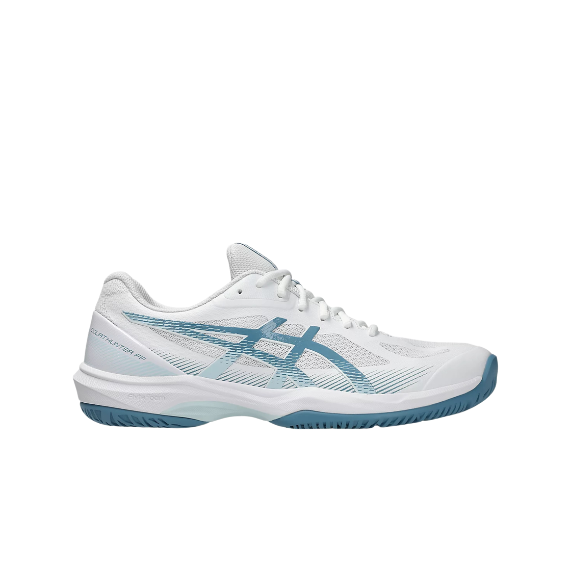 1071A111-103 Asics Court Hunter FF White Saba Blue - D Standard
