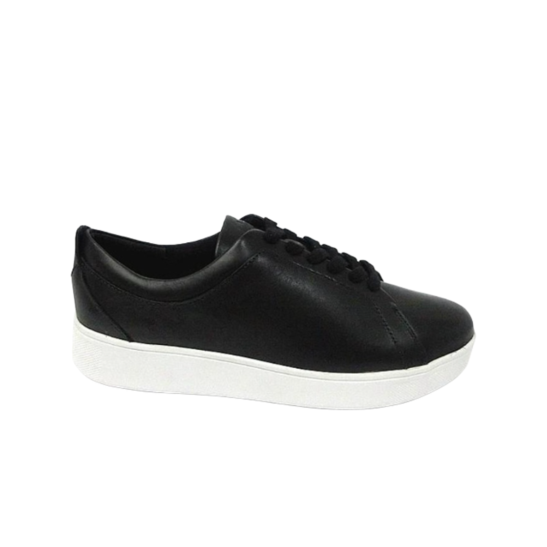 (W) 핏플랍 랠리 레더 스니커즈 블랙((W) FITFLOP Rally Leather Sneakers Black) - 1