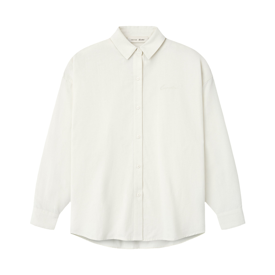 - (W) Essentials Signature Button Up Shirt Ivory - 26SS