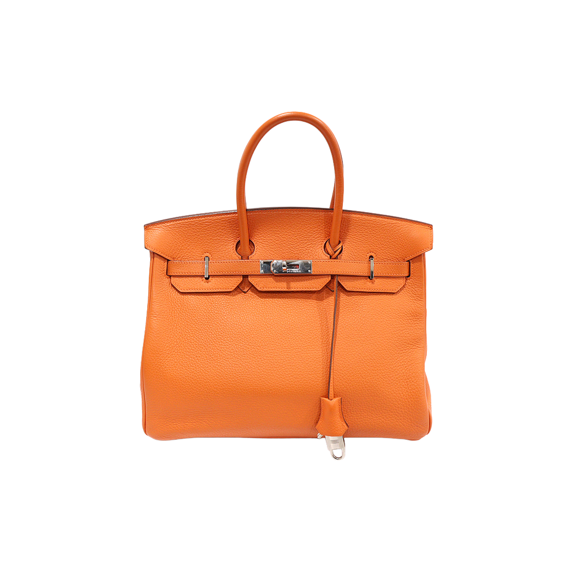 에르메스 오렌지 토고 레더 은장 벌킨 35 토트백 (G각인)(Hermes Orange Togo Leather Silver Birkin 35 Tote Bag (G Stamp))