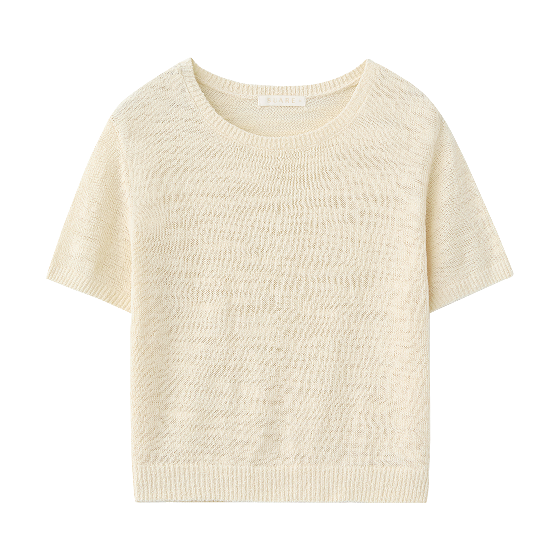 SBF2KN01WBT (W) Suare Woman Cotton Slub Crop Half Knit Butter